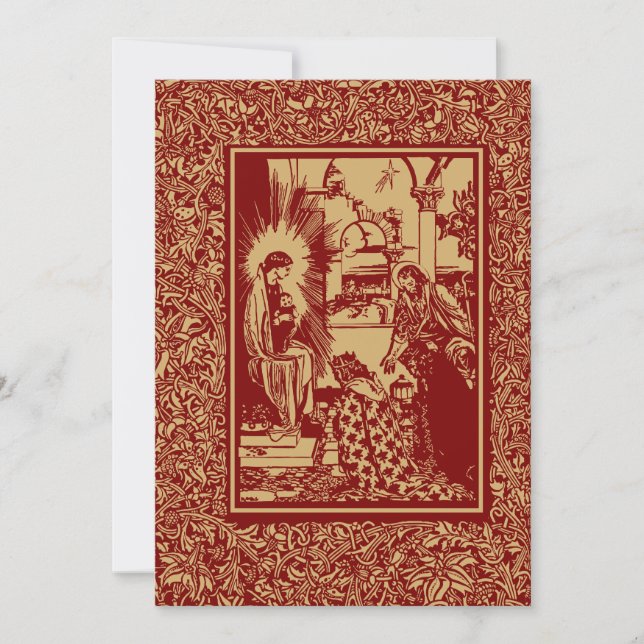 Cartes Pour Fêtes Annuelles Art & Artisanat Style Nativité de Noël 1896 (Devant)