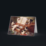 Cartes Pour Fêtes Annuelles Art Chat : Art Vintage Imprimer : Le Kitten's Cons<br><div class="desc">Il s'agit d'une reproduction de qualité de "The Kittens' Considérant",  par le peintre autrichien Carl [Karl] Reichert (1836-1918). Il comprend cinq chatons donnant un "récital de piano". Deux sont au clavier du piano,  un ou plusieurs chatons chantent,  et deux d'entre eux semblent tenir la partition musicale en place.</div>