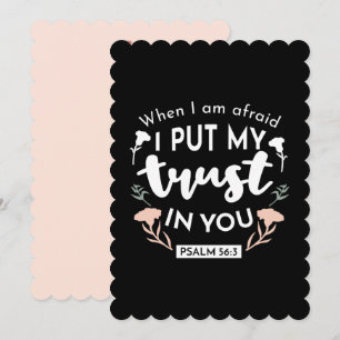 Cartes Pour Fêtes Annuelles Art chrétien floral foncé - Psaume 56:3