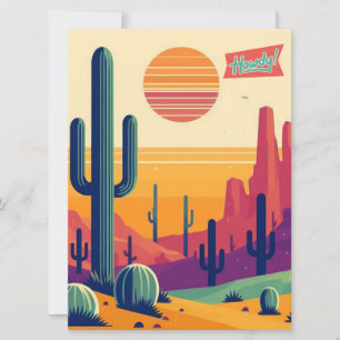 Cartes Pour Fêtes Annuelles Art coloré du désert du sud-ouest