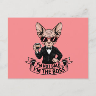 Cartes Pour Fêtes Annuelles Art de café avec un chat Sphynx patron cool