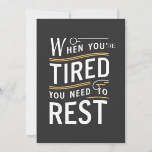 Cartes Pour Fêtes Annuelles Art de citation motivante minimaliste de repos