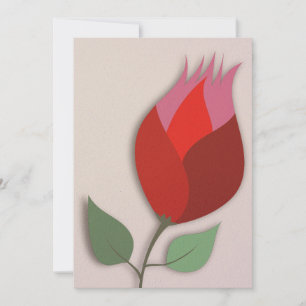 Cartes Pour Fêtes Annuelles Art de découpe de papier de tulipe rouge moderne C