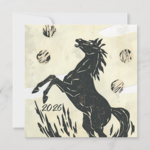 Cartes Pour Fêtes Annuelles Art de la célébration du cheval lunaire 2026
