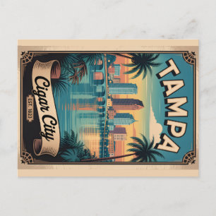 Cartes Pour Fêtes Annuelles Art de l'affiche de voyage rétro de Tampa Floride