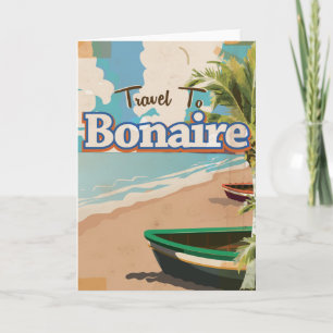Cartes Pour Fêtes Annuelles Art de l'affiche de voyage vintage de Bonaire.