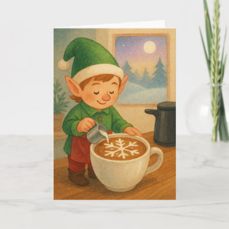 Cartes Pour Fêtes Annuelles Art de latte elfe