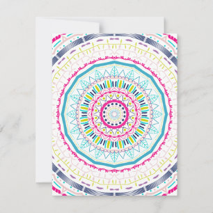 Cartes Pour Fêtes Annuelles Art de mandala coloré vibrant