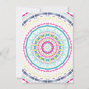 Cartes Pour Fêtes Annuelles Art de mandala coloré vibrant
