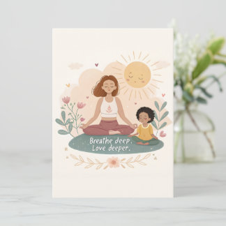 Cartes Pour Fêtes Annuelles Art de méditation mère-enfant fantaisiste