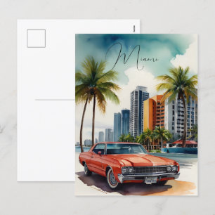 Cartes Pour Fêtes Annuelles Art de Miami aquarelle