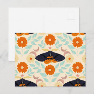 Cartes Pour Fêtes Annuelles Art de motif de papillon de nuit Cottagecore Con