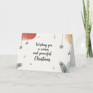 Cartes Pour Fêtes Annuelles Art de Noël minimaliste moderne chaud et paisible