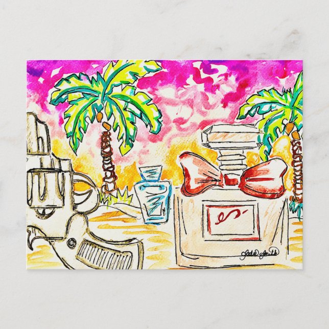 Cartes Pour Fêtes Annuelles Art de plage (Devant)