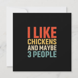 Cartes Pour Fêtes Annuelles Art de poulet J'aime les poules