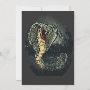 Cartes Pour Fêtes Annuelles Art de tatouage de cobra féroce de jungle sombre