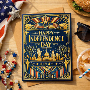 Cartes Pour Fêtes Annuelles Art Déco 4 juillet Patriotique