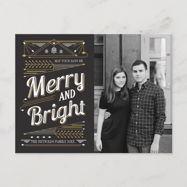 Cartes Pour Fêtes Annuelles Art Deco Holiday Photo (Devant)