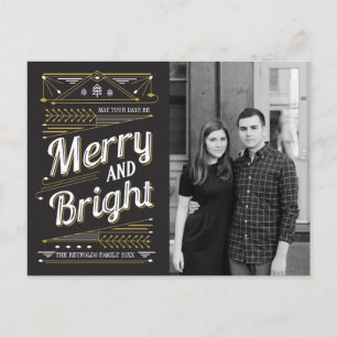 Cartes Pour Fêtes Annuelles Art Deco Holiday Photo Postcard