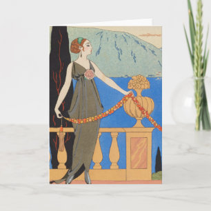 Cartes Pour Fêtes Annuelles Art Deco Lady