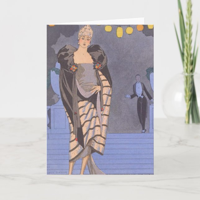 Cartes Pour Fêtes Annuelles Art Deco Lady (Devant)