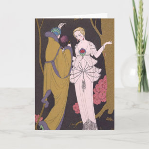 Cartes Pour Fêtes Annuelles Art Deco Lady - Two ladies on the forest.
