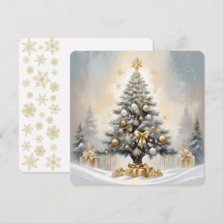 Cartes Pour Fêtes Annuelles Art Déco Noël Luxueux Vaches et cadeaux d'or