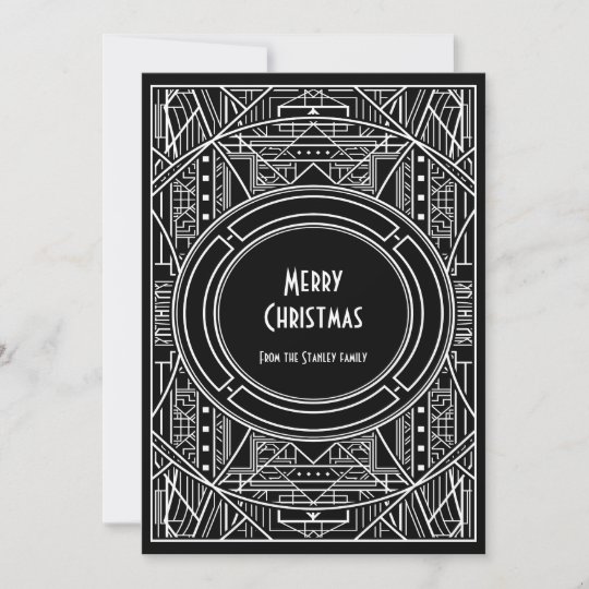 Cartes Pour Fêtes Annuelles Art déco rétro chic Joyeux Noël