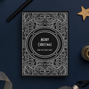 Cartes Pour Fêtes Annuelles Art déco rétro chic Joyeux Noël