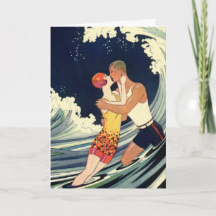 Cartes Pour Fêtes Annuelles Art Déco vintage Noël, Amour et Romance Vague