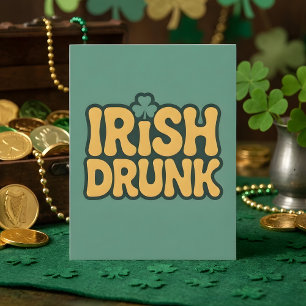 Cartes Pour Fêtes Annuelles Art drôle d'Irlandais ivre pour la fête de la Sain