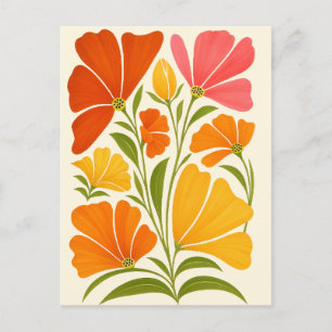 Cartes Pour Fêtes Annuelles Art Fleur sauvage peint à la main