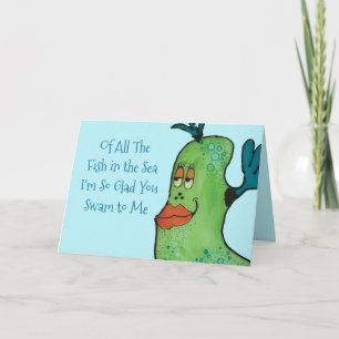 Cartes Pour Fêtes Annuelles Art Flirty de poissons de Valentine