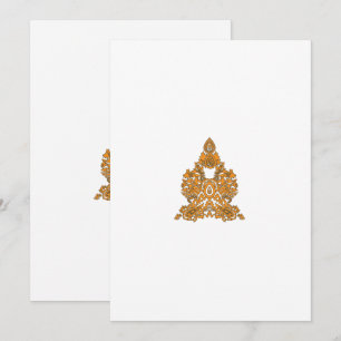 Cartes Pour Fêtes Annuelles Art Floral Paisley ・ Décor Boho Orange