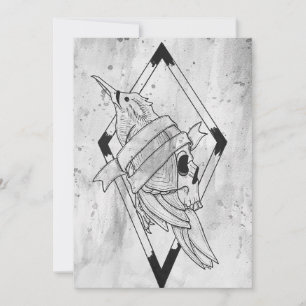 Cartes Pour Fêtes Annuelles Art gothique païen de crâne