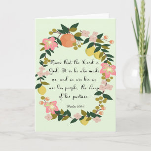 Cartes Pour Fêtes Annuelles Art inspirant chrétien - Psaume 100:3