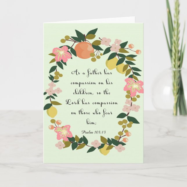 Cartes Pour Fêtes Annuelles Art inspirationnel chrétien - Psaume 103:13 (Devant)