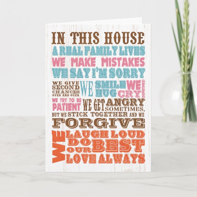 Cartes Pour Fêtes Annuelles Art Inspiré - Véritable Famille (Devant)