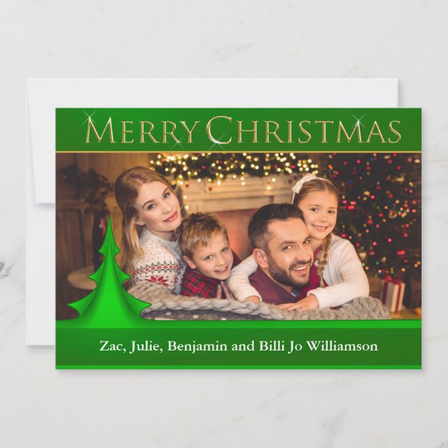 Cartes Pour Fêtes Annuelles Art moderne Noël Arbre d'or Joyeux Noël (Devant)