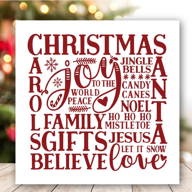 Cartes Pour Fêtes Annuelles Art moderne Red Script amusant métro de Noël (Créateur téléchargé)