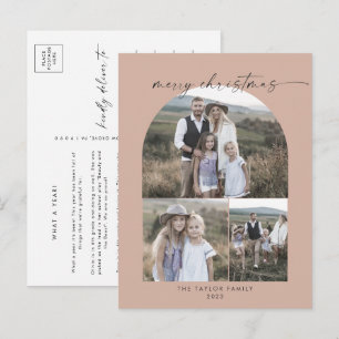 Cartes Pour Fêtes Annuelles Art moderne Saumon Photo Collage Famille Noël