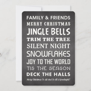 CARTES POUR FÊTES ANNUELLES ART MOT DE NOËL