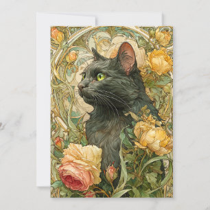Cartes Pour Fêtes Annuelles Art Nouveau Chat