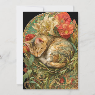 Cartes Pour Fêtes Annuelles Art Nouveau Chat