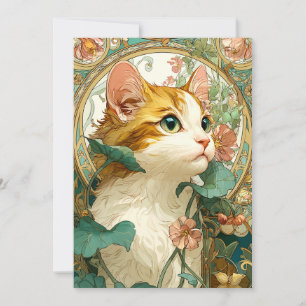 Cartes Pour Fêtes Annuelles Art Nouveau Chat
