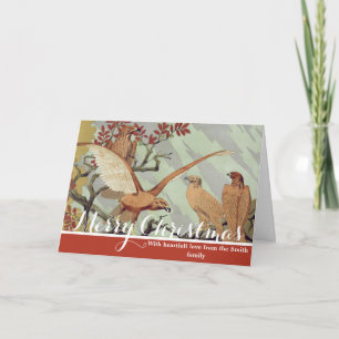 Cartes Pour Fêtes Annuelles Art Nouveau Vintage Art de la Nature Aigle Vert Sa