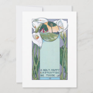 Cartes Pour Fêtes Annuelles Art Nouveau vintage Pâques Calla Lilies