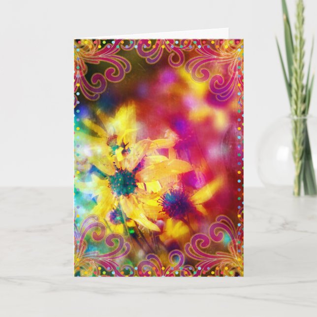 Cartes Pour Fêtes Annuelles Art numérique des fleurs de Pâques (Devant)