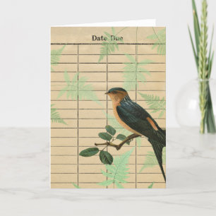 Cartes Pour Fêtes Annuelles Art numérique dû vintage de date d'oiseau