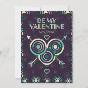 Cartes Pour Fêtes Annuelles Art Op géométrique rétro de la Saint-Valentin Ryth